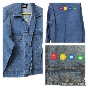Mars Vintage / Retro M&Ms Denim Jean Jacket - Men’s‎ Size L Embroidered